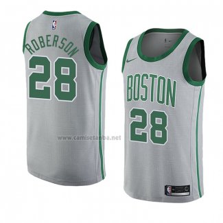 Camiseta Boston Celtics Jeff Roberson #28 Ciudad 2018-19 Gris