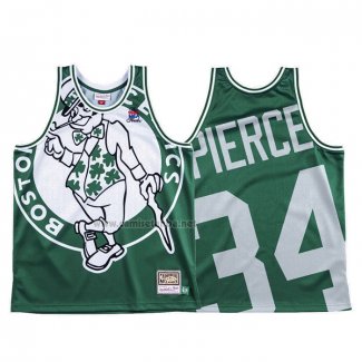 Camiseta Boston Celtics Paul Pierce #34 Mitchell & Ness Big Face Verde