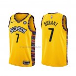 Camiseta Brooklyn Nets Kevin Durant #7 Ciudad 2020-21 Amarillo