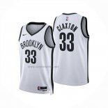 Camiseta Brooklyn Nets Nic Claxton NO 33 Association 2024-25 Blanco