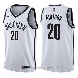 Camiseta Brooklyn Nets Timofey Mozgov #20 Association 2017-18 Blanco