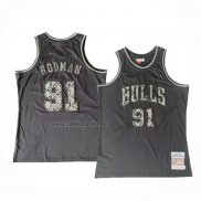 Camiseta Chicago Bulls Dennis Rodman #91 Mitchell & Ness 1997-98 Negro1
