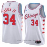 Camiseta Chicago Bulls Wendell Carter Jr. #34 Ciudad 2018 Blanco