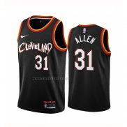 Camiseta Cleveland Cavaliers Jarrett Allen #31 Ciudad 2020-21 Negro
