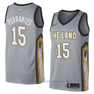 Camiseta Cleveland Cavaliers London Perrantes #15 Ciudad 2018 Gris