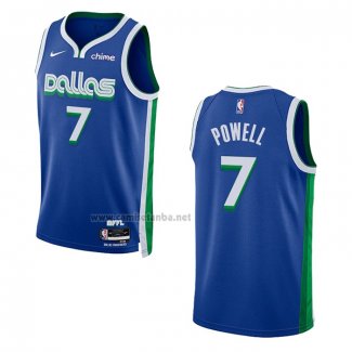 Camiseta Dallas Mavericks Dwight Powell #7 Ciudad 2022-23 Azul