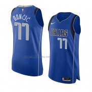 Camiseta Dallas Mavericks Luka Doncic #77 Icon Autentico Azul