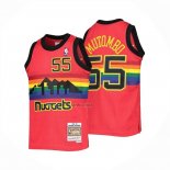 Camiseta Denver Nuggets Dikembe Mutombo NO 55 Mitchell & Ness 1991-92 Rojo
