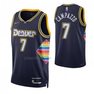 Camiseta Denver Nuggets Facundo Campazzo #7 Ciudad 2021-22 Azul