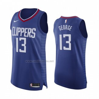 Camiseta Los Angeles Clippers Paul George #13 Icon 2020-21 Autentico Azul