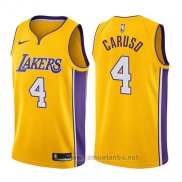 Camiseta Los Angeles Lakers Alex Caruso #4 Icon 2017-18 Oro