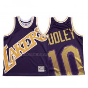 Camiseta Los Angeles Lakers Jared Dudley #10 Mitchell & Ness Big Face Violeta