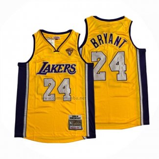 Camiseta Los Angeles Lakers Kobe Bryant NO 24 Mitchell & Ness 2009-10 Amarillo