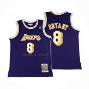 Camiseta Los Angeles Lakers Kobe Bryant NO 8 Autentico 1996-97 Violeta
