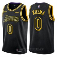 Camiseta Los Angeles Lakers Kyle Kuzma #0 Ciudad Negro