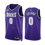 Camiseta Milwaukee Bucks Damian Lillard #0 Classic 2022-23 Violeta