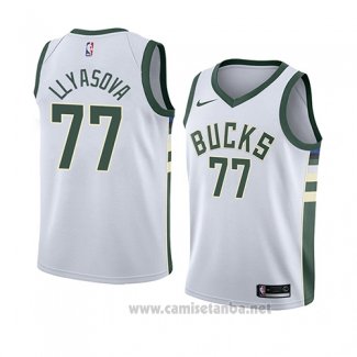 Camiseta Milwaukee Bucks Ersan Llyasova #77 Association 2018 Blanco