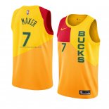 Camiseta Milwaukee Bucks Thon Maker #7 Ciudad 2018-19 Amarillo