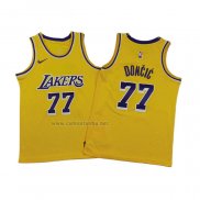 Camiseta Nino Los Angeles Lakers Luka Doncic NO 77 Icon 2024-25 Amarillo