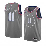 Camiseta Philadelphia 76ers James Ennis III #11 Ciudad 2018-19 Gris