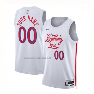 Camiseta Philadelphia 76ers Personalizada Ciudad 2022-23 Blanco