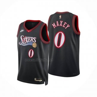 Camiseta Philadelphia 76ers Tyrese Maxey NO 0 Classia 2025-26 Negro