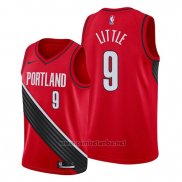 Camiseta Portland Trail Blazers Nassir Little #9 Statement Edition Rojo Negro