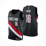 Camiseta Portland Trail Blazers Yang Hansen NO 16 Icon 2025-26 Negro  Camiseta Portland Trail Blazers Yang Hansen NO 16 Icon 2025-26 Negro