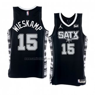 Camiseta San Antonio Spurs Joe Wieskamp #15 Statement 2022-23 Negro