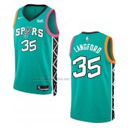 Camiseta San Antonio Spurs Romeo Langford #35 Ciudad 2022-23 Verde