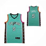 Camiseta San Antonio Spurs Stephon Castle NO 5 Ciudad Verde