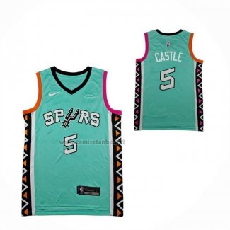 Camiseta San Antonio Spurs Stephon Castle NO 5 Ciudad Verde