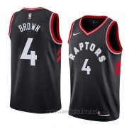 Camiseta Toronto Raptors Lorenzo Brown #4 Statement 2018 Negro