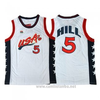 Camiseta USA 1996 Grant Hill #5 Blanco