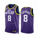 Camiseta Utah Jazz Brice Sensabaugh #8 Classic 2023-24 Violeta