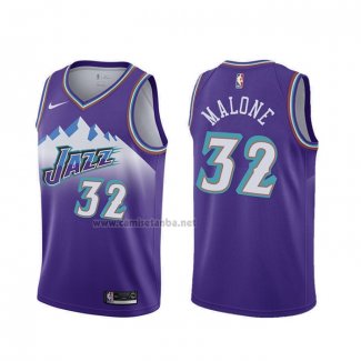 Camiseta Utah Jazz Karl Malone #32 Classic Edition 2019-20 Violeta