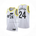 Camiseta Utah Jazz Walker Kessler NO 24 Association 2024-25 Blanco