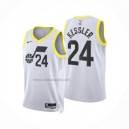 Camiseta Utah Jazz Walker Kessler NO 24 Association 2024-25 Blanco